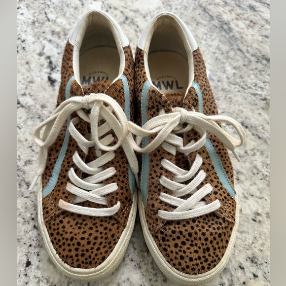 Madewell Sidewalk Low-Top Sneakers in Spotted Calf Hair Sz 7 - Picture 3 of 12